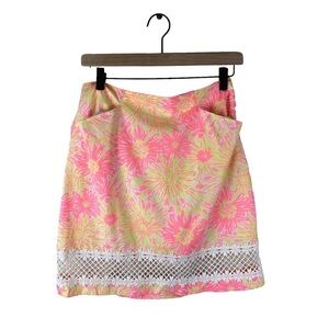 Lilly Pulitzer Corrie 100% Cotton Skirt Lined Floral Print Size 4